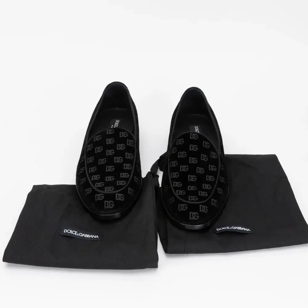 Dolce & Gabbana Men Monogram Smoking Slippers Black Size 8 (Store Display)
